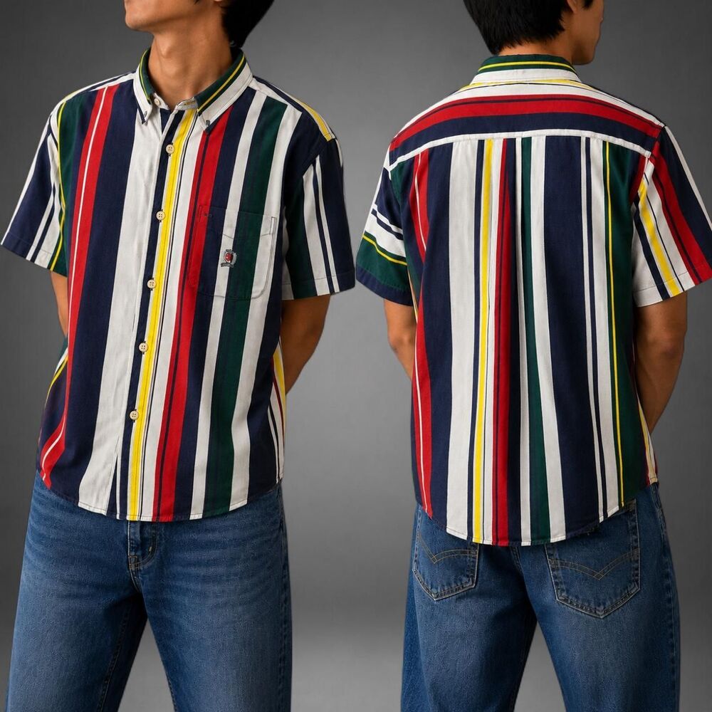 Vintage Siegfried Button up Men's XL Multicolor 90's retro